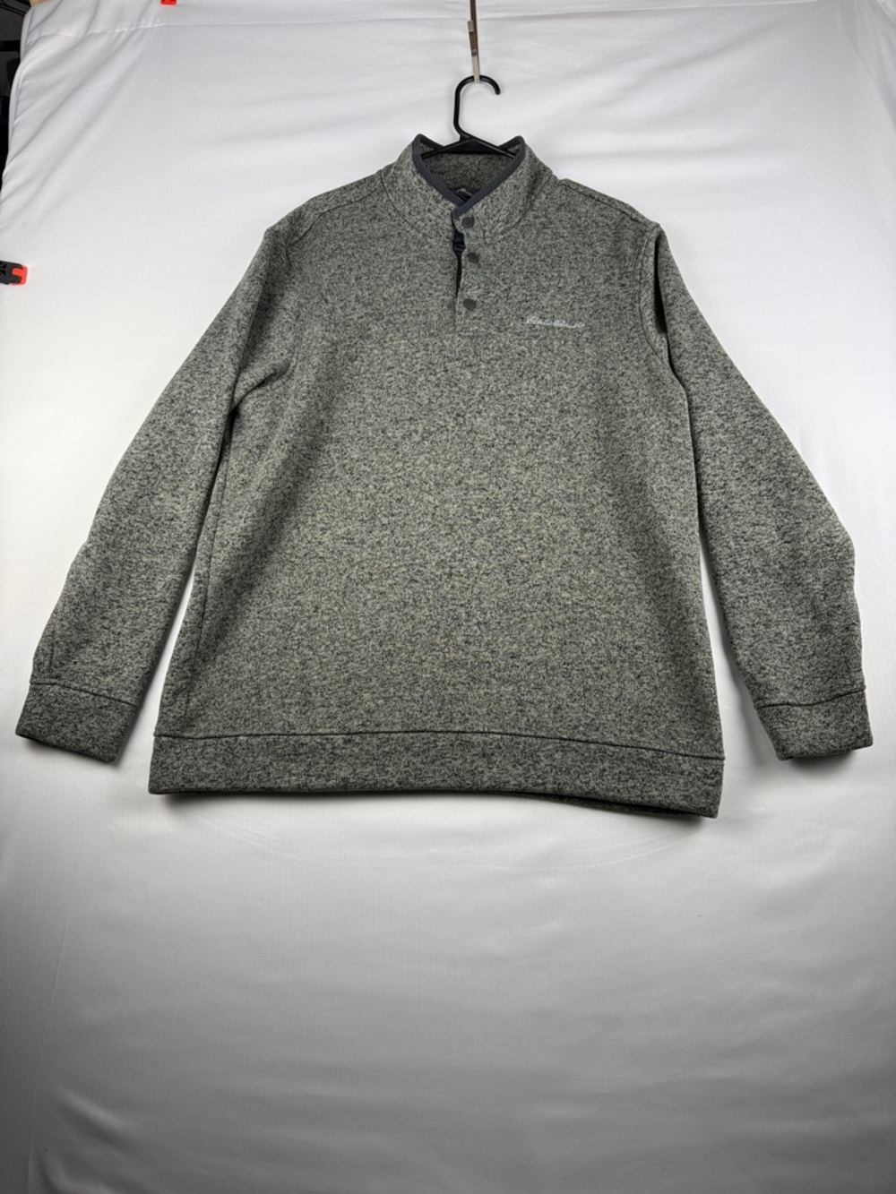 Eddie Bauer Gray & Black 1/4 Snap Pullover Fleece Men’s XL